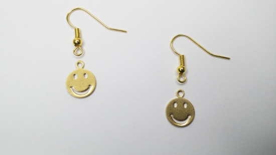 Smilie Ohrringe goldfarben